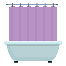 Shower Curtain Home Icon Cartoon Style