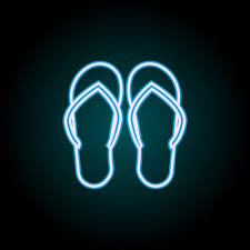 Flip Flops Neon Icon Elements Of