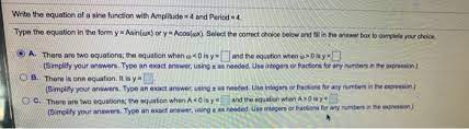 Sine Function With Amplitude Chegg