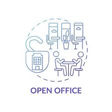 Open Plan Office Concept Icon Office