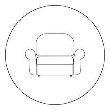 Black Sofa Icon Vector Ilrationflat