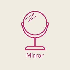 Mirror Thin Line Icon Art Facial White