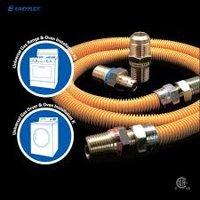 Easyflex 1 2 In Mip X 1 2 In Mip X 48 In Coated Stainless Steel Gas Connector 5 8 In O D With Gastop Efv 106 000 Btu