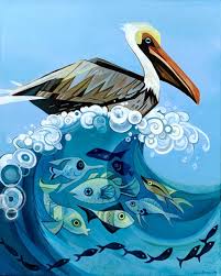 Pelican Fine Art Print On Canvas Or