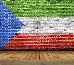 Equatorial Guinea Flag Painted On Brick