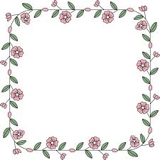 Flower Border Frame Icon Hand Drawn For