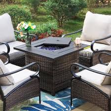 Phi Villa Black Rattan 4 Seat 5 Piece