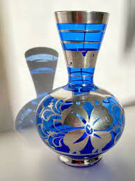 Antique Cobalt Blue Glass Vase Hand