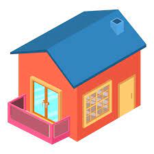 Modern House Icon Isometric Vector One