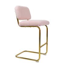 35 83 In H Pink Armless Bar Chairs
