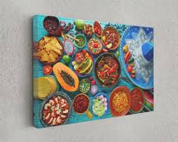 Colorful Food Kitchen Canvas Print Wall Art