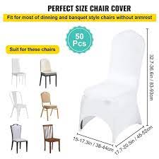Vevor Chair Covers Polyester Spandex Chair Cover 50 Piece Stretch Slipcovers White