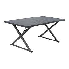 Ulax Furniture 67 In X 35 In Metal Steel Outdoor Dining Table With 1 57 In Umbrella Hole