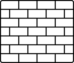 Black Thin Line Art Brick Wall Flat