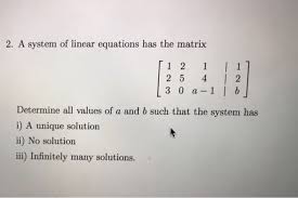 Oneclass A System Of Linear Equations