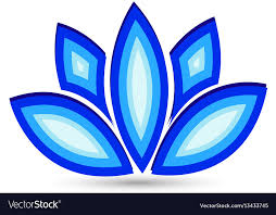 Blue Lotus Flower Icon Logo Royalty