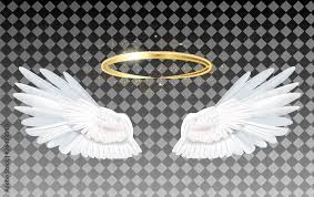 Angel Wings Icon With Nimbus Stock