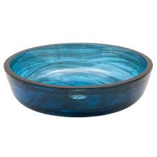 Eden Bath Transpa Blue Glass Round