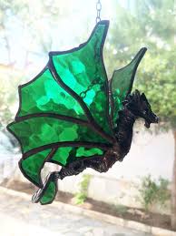 Neon Green Dragon Dragon Glass Art 3d