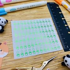 Mini Foil Planner Sticker 1 Cm 72 Pcs