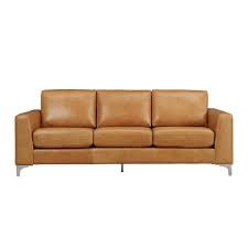 Caramel Faux Leather 4 Seater