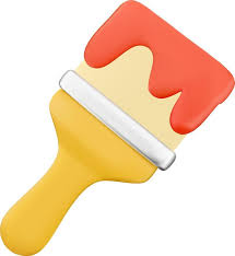 3d Brush Icon Paint Brush With Yellow