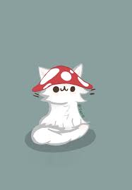 Mushroom Cat Wallpaper Printable