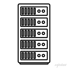 Storage Data Cloud Server Icon Outline