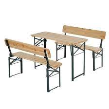 Alfresco 3 Piece Wooden Table Bench Set