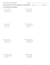 Systems Of Three Equations Substitution