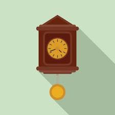 Hour Pendulum Clock Icon Flat Style