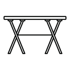 Folding Long Table Icon Outline Style