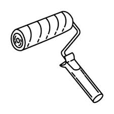 Paint Roller Icon Doodle Hand Drawn Or