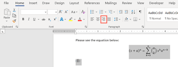 Label Equations In Microsoft Word