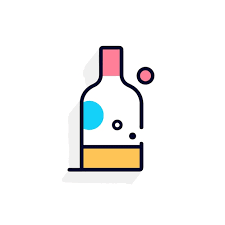 Flat Icon Of A Bottle Filled