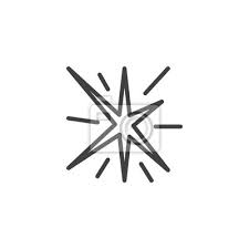 Sparkle Star Flare Line Icon Linear