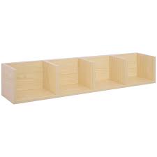 Media Storage Rack 4 Cubes Wooden Shelf