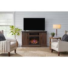 Wooden Media Console Electric Fireplace