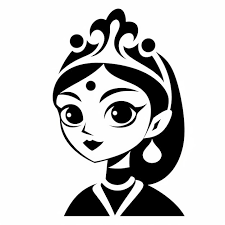 Indian Girl Vector Icon Stencils