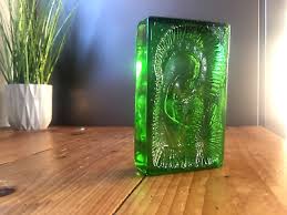 Heavy Vintage Virgin Mary Madonna Glass