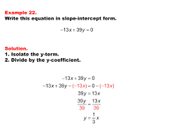 Linear Equations In Standard Form