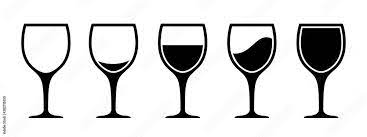 Set Wine Glass Icon From Empty To Full
