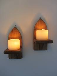 Wood Wall Sconce Led Candle Holders