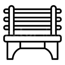 Classic Park Bench Icon Outline Vector