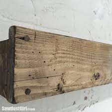 diy faux reclaimed beam picture ledge