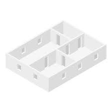 Office Room Plan Icon Isometric Of