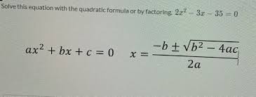Equation With The Quadratic Formula