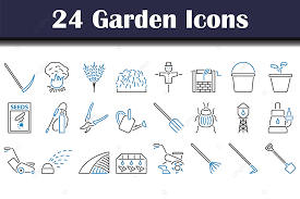 Garden Icon Set Gardening Vector