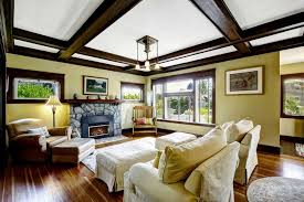 living rooms with exposed ceiling beams