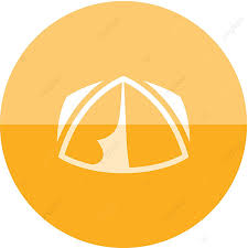Circle Icon Camping Tent Icon Color